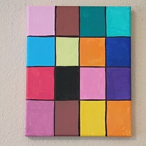 Retro Abstract Acrylic Painting On Canvas Wall Decor Home Decor 8x10"